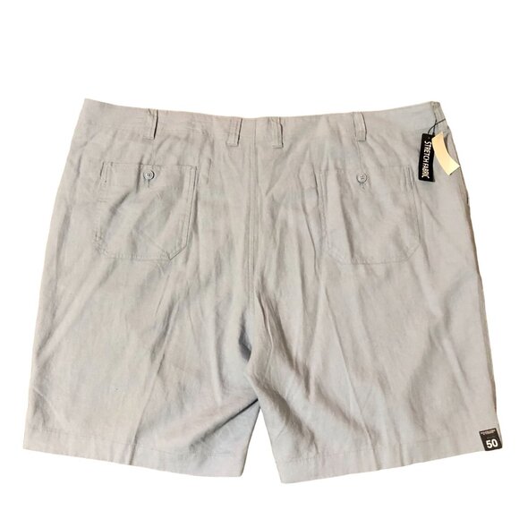 Roundtree Yorke Light Blue Shorts Mens 50 NEW Linen Blend - Picture 3 of 11